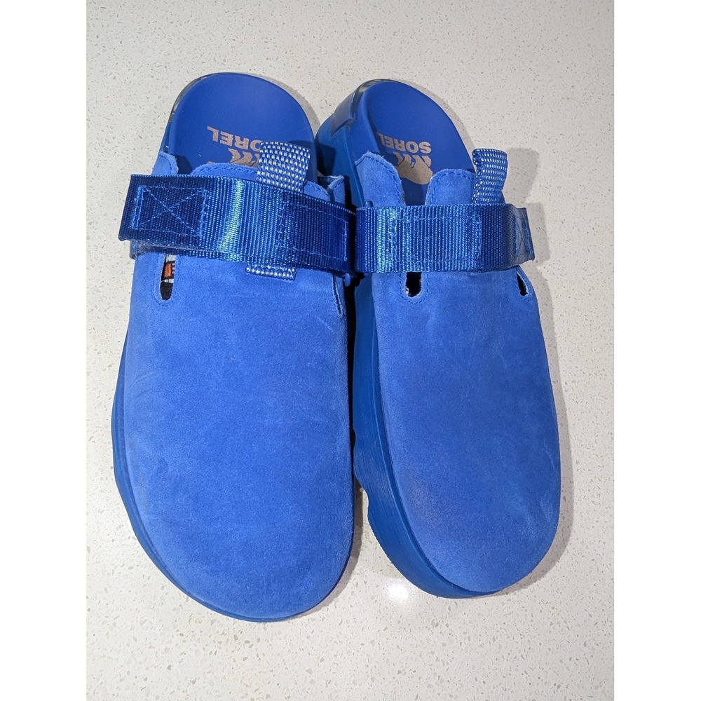 Sorel Ona Rmx Mule Electric Blue Suede SlipOn Platform Clog 8.5 Comfort Gorpcore - Picture 3 of 12